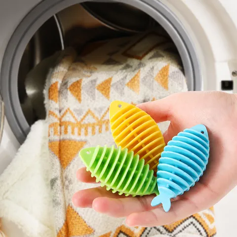 Anti Tangle Laundry Ball Soft Silicone Little Fish Shape Washing Machine Hair Removal Cleaning Laundry Tool