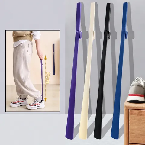 Long Handle Shoe Horn Magnetic Wall Mounted Shoe Helper For Elderly And Pregnant Women Plastic Portable Shoehorn