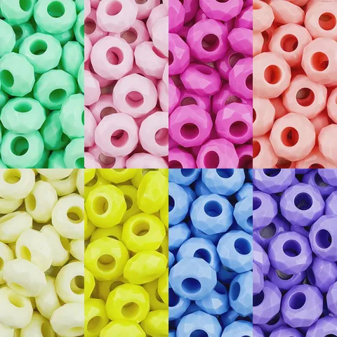 Perles Abaque Facettées en Acrylique Coloré Perles Vrac Plates de Roue pour Bracelet Fait Main Bijoux Accessoires Artisanaux DIY