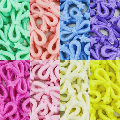 Acrylic Star Bow Loose Beads DIY Beading Charms For Bracelet Necklace Jewelry Making Handcraft Accessories