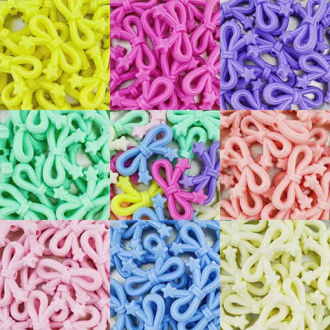 Acrylic Star Bow Loose Beads DIY Beading Charms For Bracelet Necklace Jewelry Making Handcraft Accessories