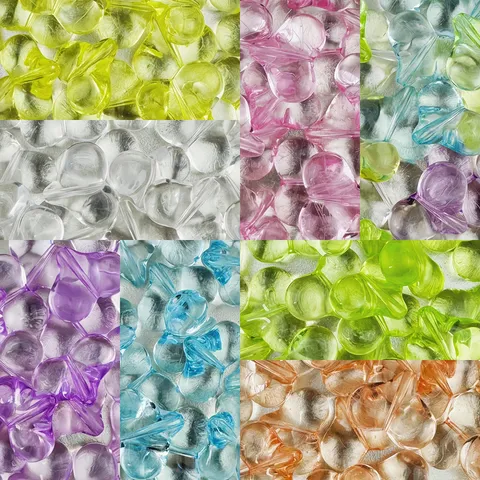 Acrylic Transparent Peach Heart Loose Beads DIY Handcrafted Jewelry Making Accessories Cute Love Shape Beads