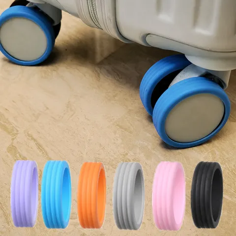 Universal Luggage Wheel Covers Silicone Caster Protectors Quiet Wear Resistant Suitcase Wheel Sleeves Travel Accessories