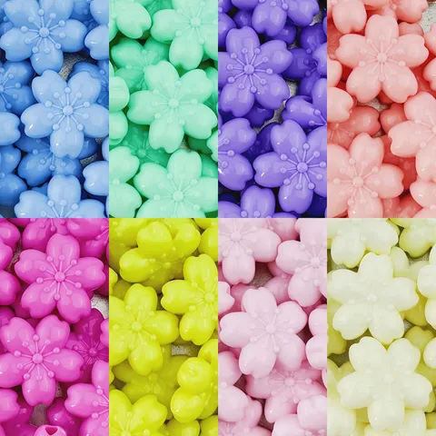 Acrylic Cherry Blossom Beads Five Petal Flower Loose Beads DIY Jewelry Accessories For Bracelet Craft Making