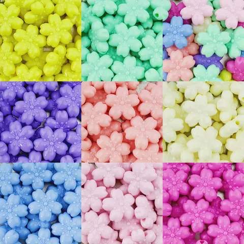Acrylic Cherry Blossom Beads Five Petal Flower Loose Beads DIY Jewelry Accessories For Bracelet Craft Making