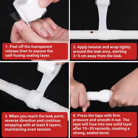 Waterproof Silicone Self Fusing Repair Tape Leak Proof Sealing Tape for Water Pipe Plumbing Kitchen Bathroom