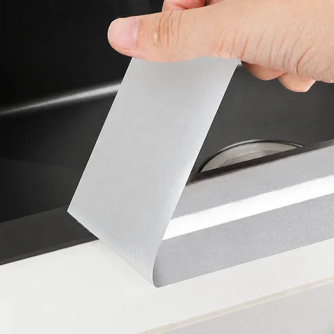 Kitchen Waterproof Aluminum Foil Tape Self Adhesive Anti Oil Seam Strip High Temperature Resistant Sealing Tape