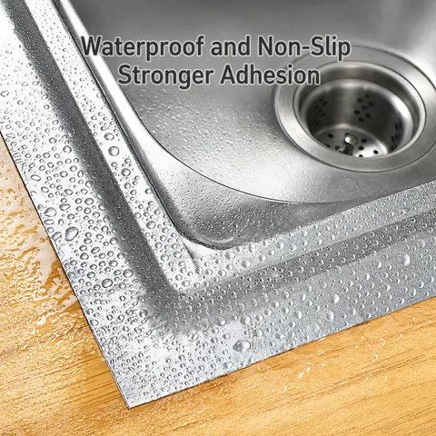 Kitchen Waterproof Aluminum Foil Tape Self Adhesive Anti Oil Seam Strip High Temperature Resistant Sealing Tape
