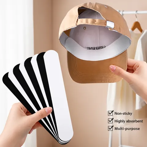 Disposable Sweat Absorbing Patches Non-Woven Hat Brim Collar Sweat Pads Anti-Dirt Adhesive Guards For Unisex Daily Use
