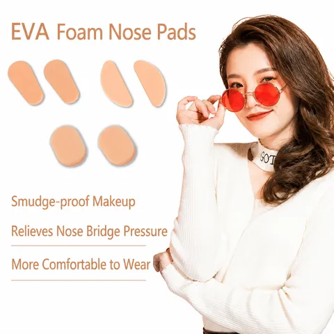 Eyeglass Nose Pads Soft Sponge Anti-Slip Adhesive Bridge Cushion Thick Oval Pain Relief Glasses Accessories