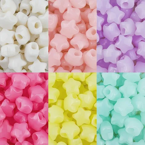 Acrylic Jelly Five Pointed Star Loose Beads Large Hole Star Beads For Handmade Bracelet DIY Jewelry Accessories