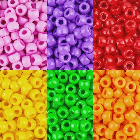 Perle a Barilotto in Acrilico Perle Pony Grande Foro Perle Sciolte per Treccine Capelli DIY Creazione Gioielli