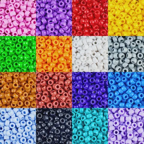 Perle a Barilotto in Acrilico Perle Pony Grande Foro Perle Sciolte per Treccine Capelli DIY Creazione Gioielli