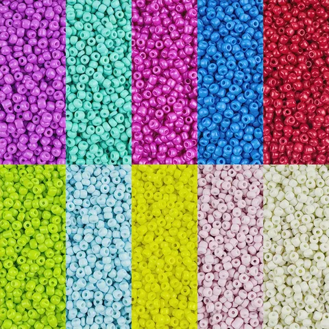 Glass Seed Beads Painted Solid Color Loose Beads DIY Handmade Bracelets Necklaces Jewelry Accessories Craft Supplies