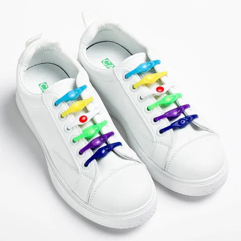 Tie-Free Elastic Silicone Shoelaces Colorful Stretch Shoelace Buckle For Sneakers Casual Shoes Footwear Accessories