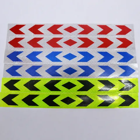 Car Reflective Strip Warning Sticker Safety Night Reflective Film With Double Sided Arrow For Truck Vehicle