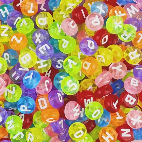 Acrylic English Letter Beads Colorful Loose Beads Flat Round Alphabet Beads For DIY Friendship Bracelets Jewelry Making Accessories