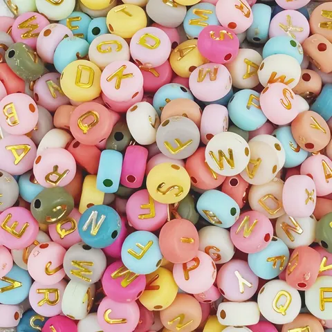 Colorful Acrylic Letter Beads Alphabet Spacer Beads For DIY Handmade Jewelry Making