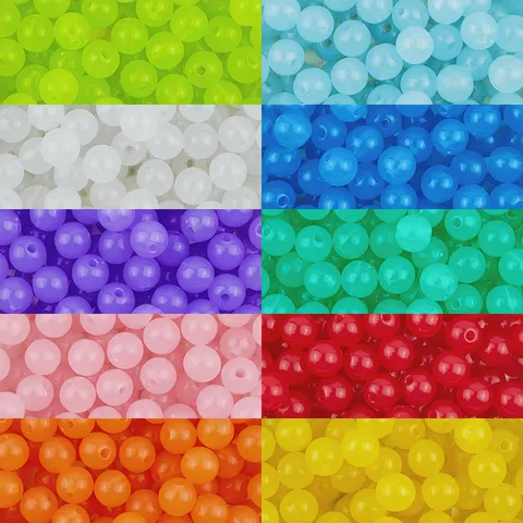 Acrylic Jelly Round Beads Loose Beading Material For DIY Bracelet Jewelry Accessories Making