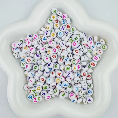 Acrylic Letter Beads Mixed Colored Alphabet Loose Beads For DIY Friendship Bracelet Jewelry Making Accessories