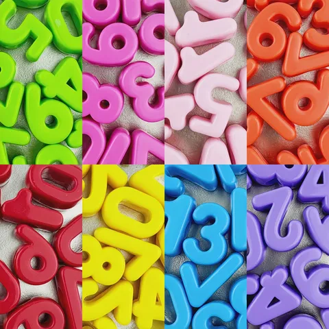 Acrylic Number Beads Large Hole Digital Loose Beads Colorful DIY Craft Charms For Shoe Decoration Jewelry Making