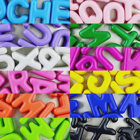 Acrylic Letter Beads Large Hole Alphabet Loose Beads For Shoe Charms DIY Jewelry Making Craft Supplies