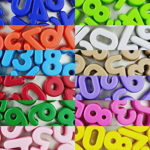 Acrylic Number Beads Large Hole Digital Loose Beads Colorful DIY Craft Charms For Shoe Decoration Jewelry Making