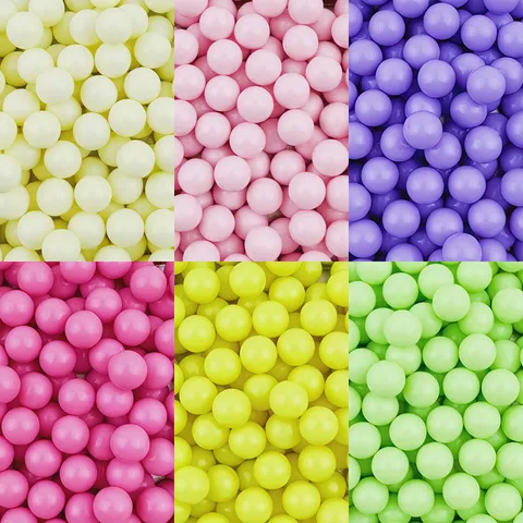 Colorful Acrylic Solid Color Non Hole Round Loose Beads For DIY Handmade Jewelry Accessories Craft Making Supplies