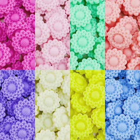 Acrylic Sunflower Loose Beads Spacer Beads For DIY Bracelet Necklace Jewelry Making Handcraft Accessories