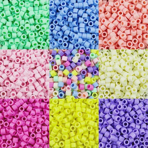 Acrylic Barrel Beads Cylinder Loose Beads For DIY Bracelet Hair Braiding And Craft Jewelry Making Accessories