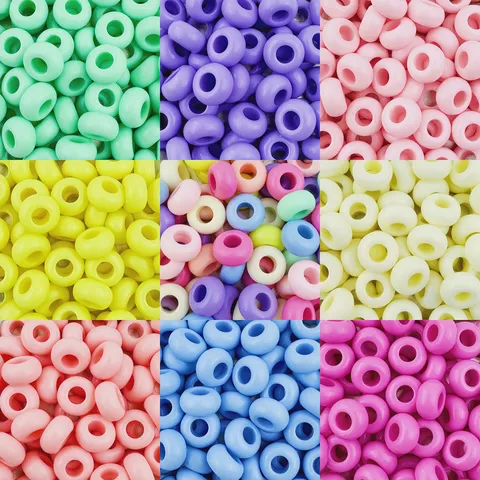 Acrylic Abacus Beads Wheel Spacer Beads Large Hole Loose Beads For DIY Keychain Bracelet Jewelry Making Craft Supplies