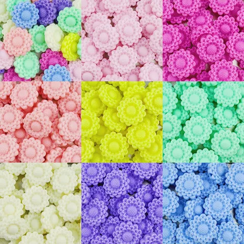 Acrylic Sunflower Loose Beads Spacer Beads For DIY Bracelet Necklace Jewelry Making Handcraft Accessories