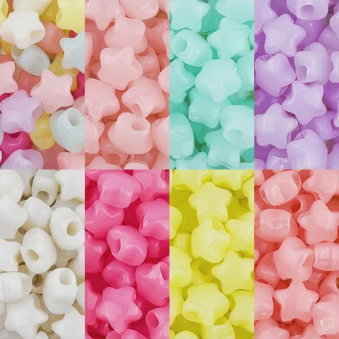 Acrylic Jelly Five Pointed Star Loose Beads Large Hole Star Beads For Handmade Bracelet DIY Jewelry Accessories