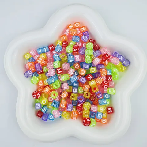 Colorful Acrylic Square Letter Beads Alphabet Loose Beads For DIY Jewelry Making And Handmade Crafts Design