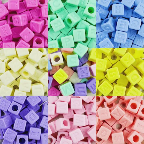 Acrylic Letter Beads Large Hole Square Alphabet Beads Loose Beads For DIY Bracelet Jewelry Making Craft Accessories