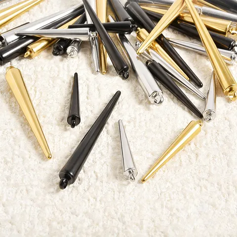Stainless Steel Spike Cone Pendant Conical Charm With Welded Ring For DIY Earring Bracelet Necklace Jewelry Making Accessory