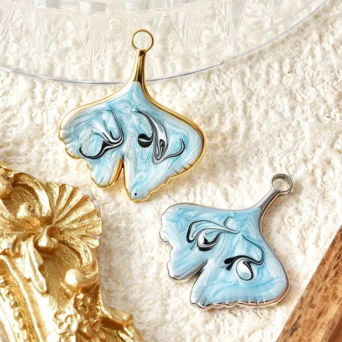 304 Stainless Steel Enamel Drip Charms Botanical Maple Ginkgo Leaf Flower Landscape Pendants For DIY Necklace Bracelet Keychain Jewelry Making Components