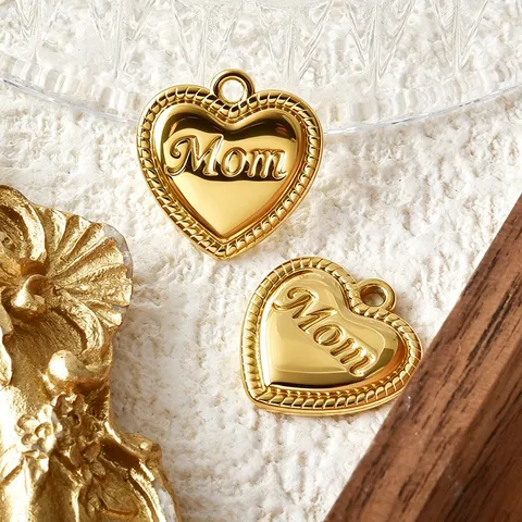 Stainless Steel Hollow Heart Butterfly Sun Mom Pendant Charms For Mother Day DIY Jewelry Necklace Bracelet Accessories