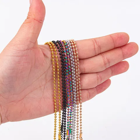 Edelstahl Kugelkette Halskette Minimalistisch Galvanisiert Perlen Choker Verlängerung Schleife Verschluss Komponenten Für Heimwerker Unisex
