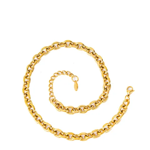 Collana a Catena in Acciaio Inossidabile Hip Hop Catena a O Choker per Donna Uomo Geometrico Galvanico Chiusura Curb Link DIY Artigianato Gioielli Accessorio