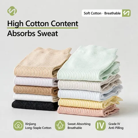 Women's Five Toe Socks Cotton Thin Breathable Anti Odor Short Crew Socks Solid Color Split Toe Casual Socks