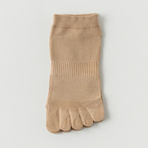 Calze a Cinque Dita da Donna in Cotone Sottili Traspiranti Antiodore Corte Tinta Unita Dita Separate Calze Casual