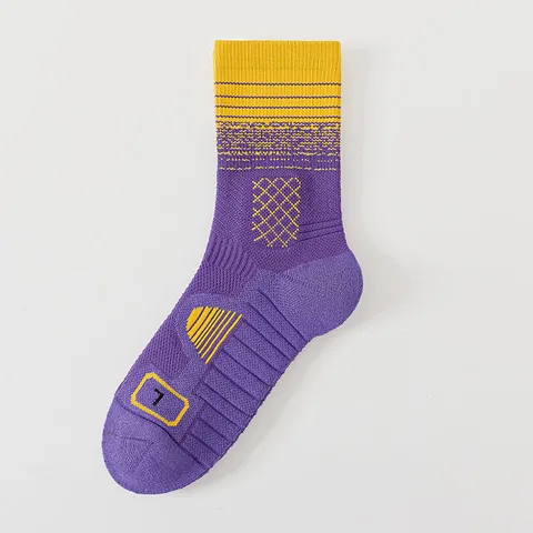 Men's Professional Basketball Socks Thickened Towel Bottom Breathable Moisture Wicking Athletic Running Sports Crew Socks