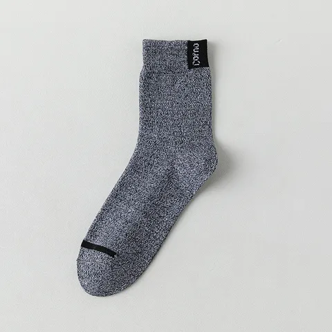Men's Casual Cotton Blend Crew Socks Breathable Sweat Absorbent Solid Color Mid-Tube And Long Socks For Daily Wear