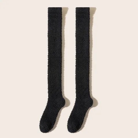 Chaussettes de Sommeil Longues en Polaire Corail Épaissie pour Femme Chaussettes de Sol Douces et Chaudes Chaussettes Thermiques