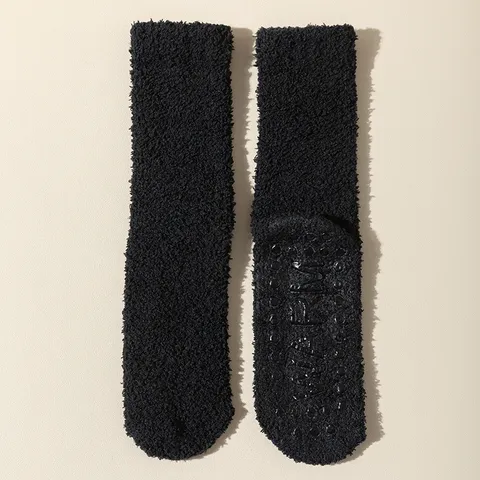 Women Thickened Coral Fleece Sleep Socks Winter Warm Cozy Soft Home Floor Socks Fluffy Plush Thermal Hosiery