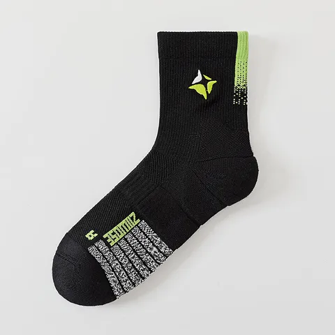 Men's Basketball Sports Socks Thickened Towel Bottom Non Slip Athletic Crew Socks Embroidered Breathable Cotton