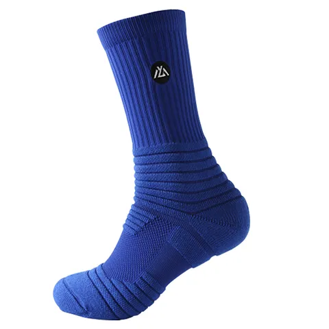 Men's Professional Athletic Basketball Socks Mid Tube Cushion Non-Slip Moisture Wicking Sports Crew Socks