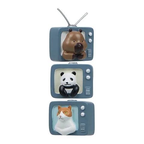 Calamita da Frigo Creativa a Forma di TV con Animali in PVC Panda Capibara Gatto Adesivo Magnetico per Cucina Decorazione Casa Regalo