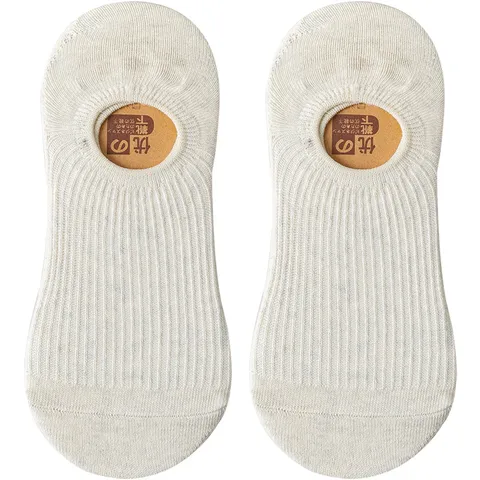 Calzini Invisibili da Donna in Misto Cotone Taglio Basso Silicone Antiscivolo Traspirante Estate Sottile Casual Corto